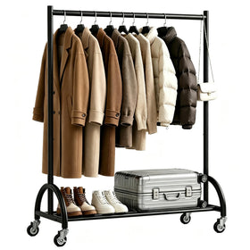 KEETDY heavy duty clothing rack with semicircle base for stable load up to 210 lb