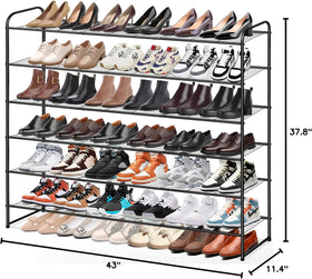 KEETDY large rack side view highlighting sturdy metal frame for heavy footwear.
