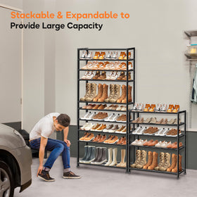 KEETDY bottom shelf holding boots for easy access