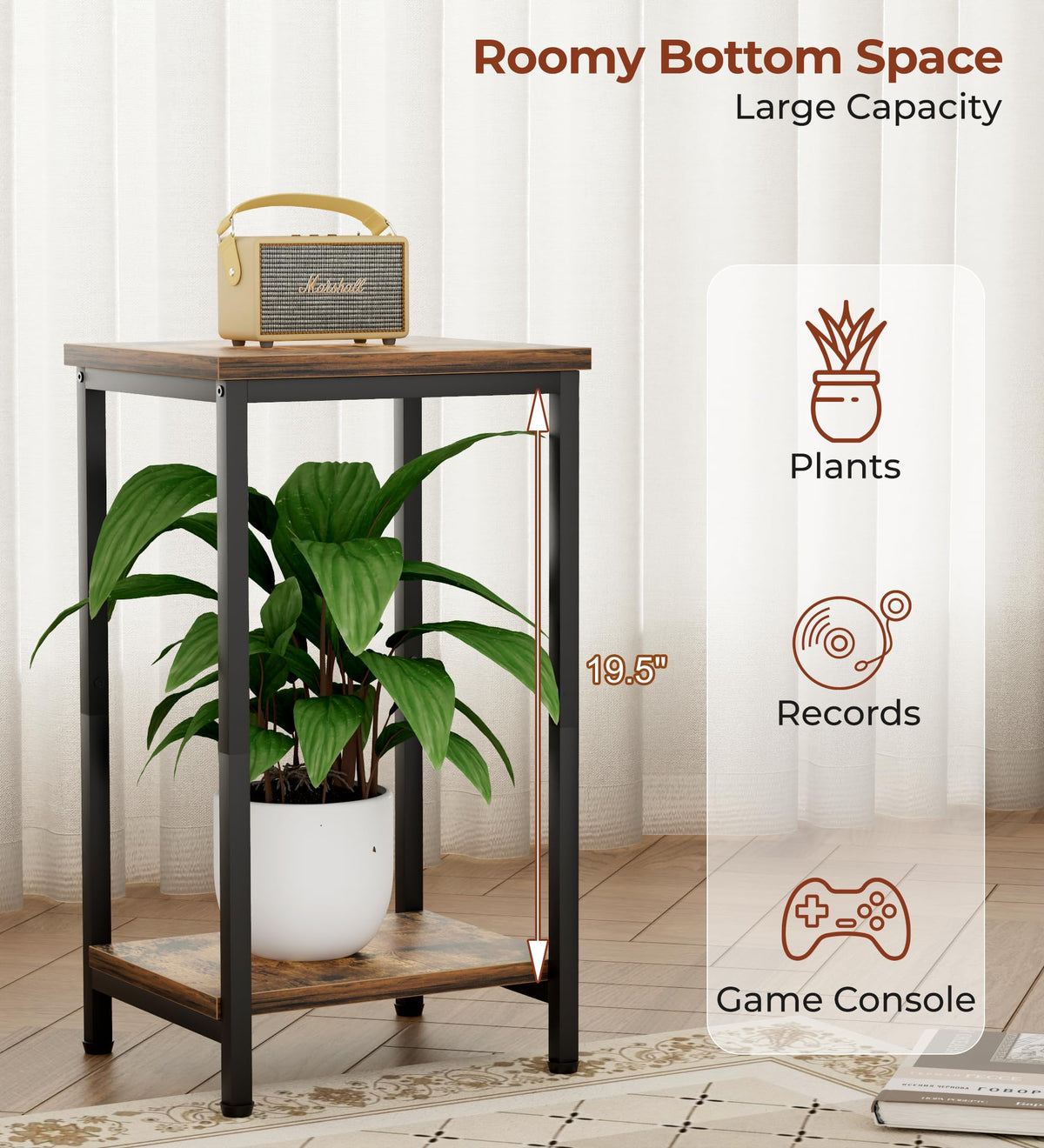 KEETDY two-tier layout offers tall spacing and substantial storage capacity.