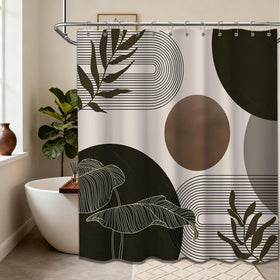 Keeuy 70x72 inch curtain in MCM style fits standard baths.