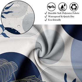 Keeuy elegant dark blue shower curtain adds character to daily routines.
