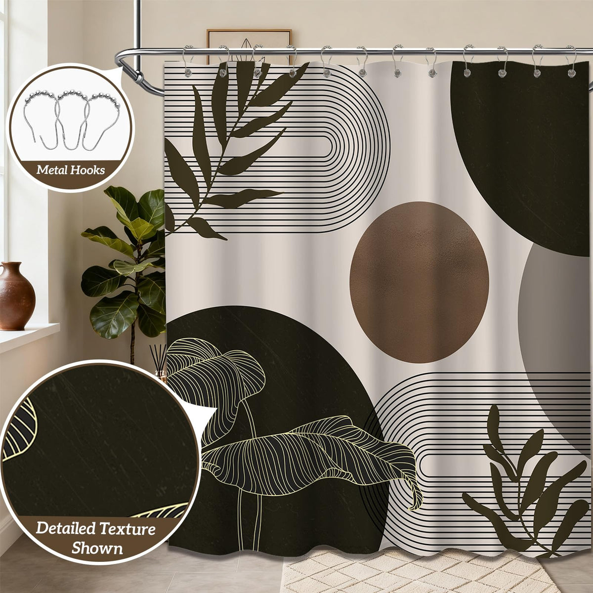 Keeuy full-coverage curtain provides reliable privacy for showers.