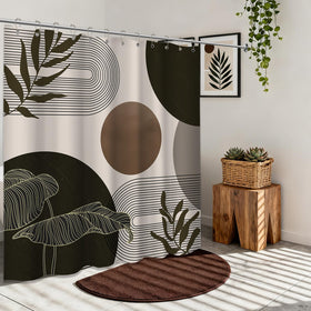 Keeuy mid-century modern bathroom decor adds stylish privacy.