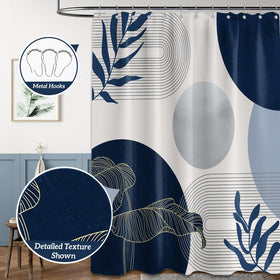 Keeuy waterproof fabric curtain showcased in a bright bathroom for splash protection.