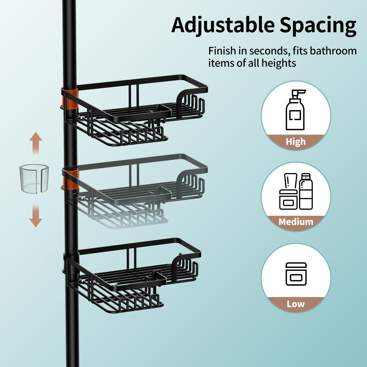 KEGII 32 hooks maximize hanging space for towels and bath accessories