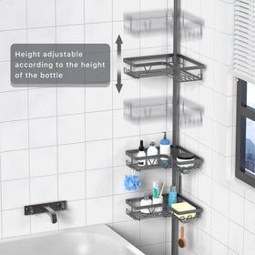 KEGII adjustable height tension pole demonstrates versatile shelving for tall bottles