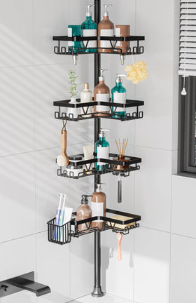 KEGII corner shower caddy demonstrates compact corner fit for clutter-free showers.