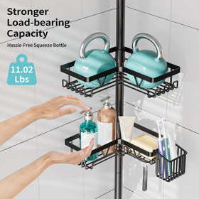 KEGII multi hooks organize razors, loofahs, and towels in one convenient place.