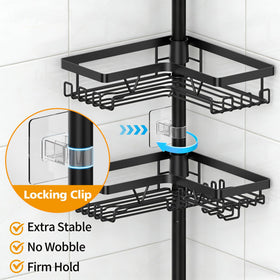 KEGII adjustable tension pole fitting various corners without drilling.
