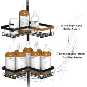 KEGII inverted bottle slots for easy shampoo dispensing.
