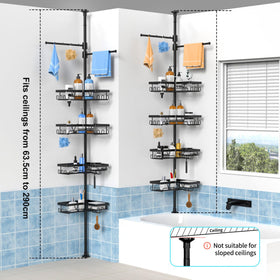 KEGII large capacity baskets hold shampoo and soap without clutter.