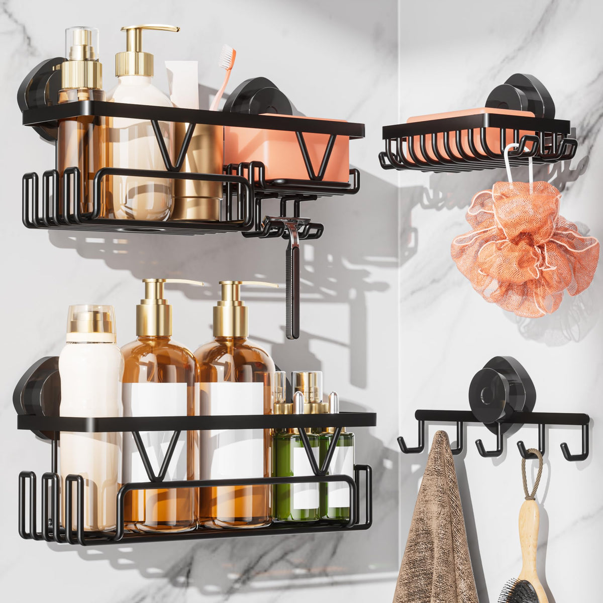 KEGII shower caddy twist-lock enables tool-free setup every time