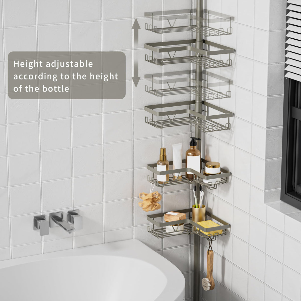 KEGII 4-tier design maximizes corner storage in small bathrooms