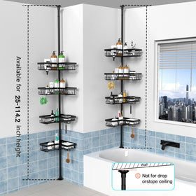 KEGII waterproof corner shower storage helps keep bath items dry and accessible.