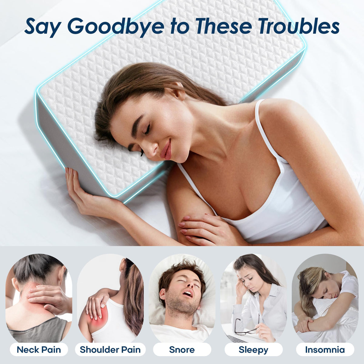 Kehangte Cooling Cube Pillow height-4in option for shorter sleepers.