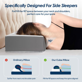 Kehangte Cooling Cube Pillow side view highlighting breathable construction.