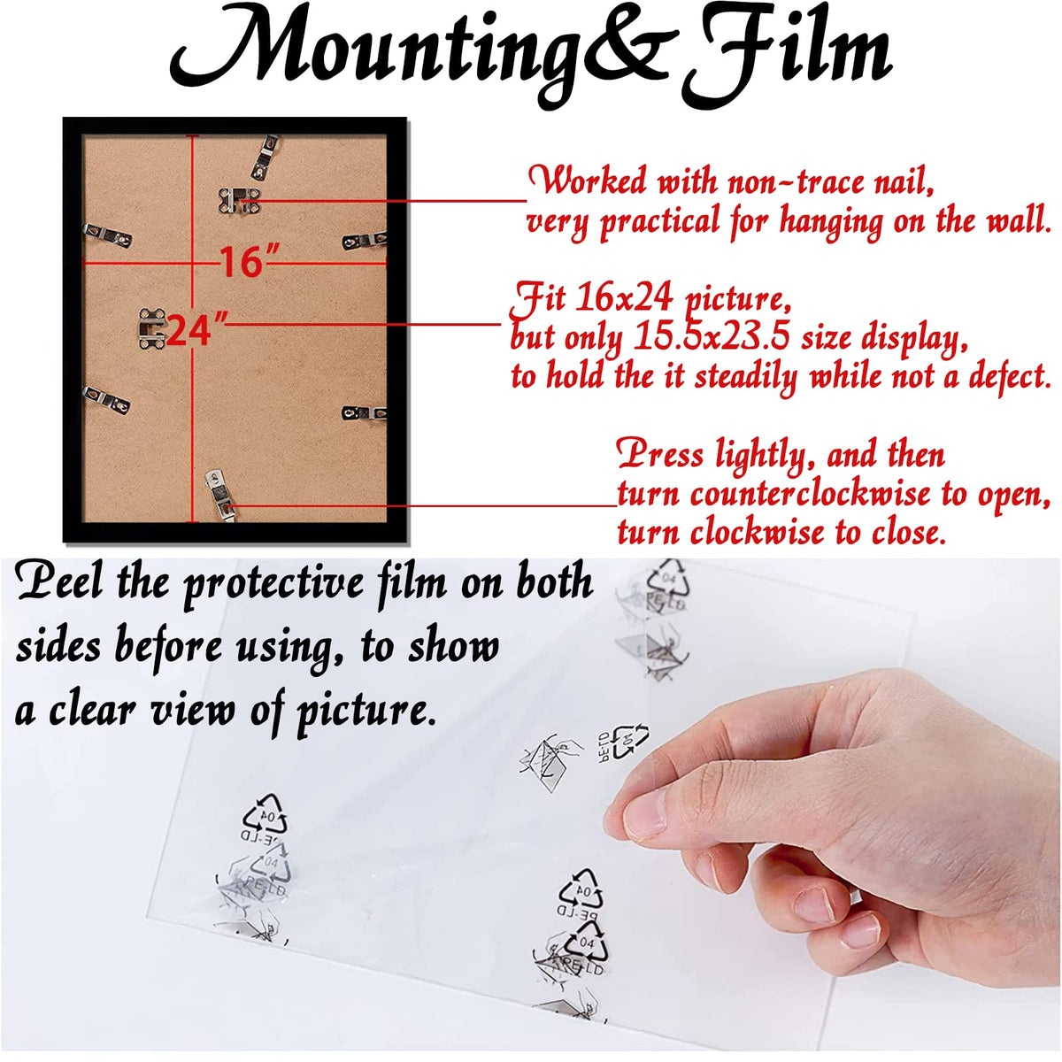 Keibiubu frame supports portrait or landscape hanging for flexible decor.