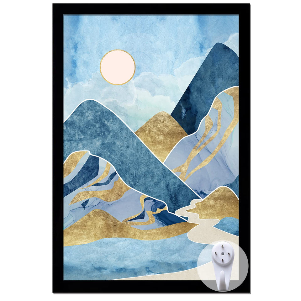 Keibiubu black 16x24 frame front view, wall-ready display with sturdy protection.