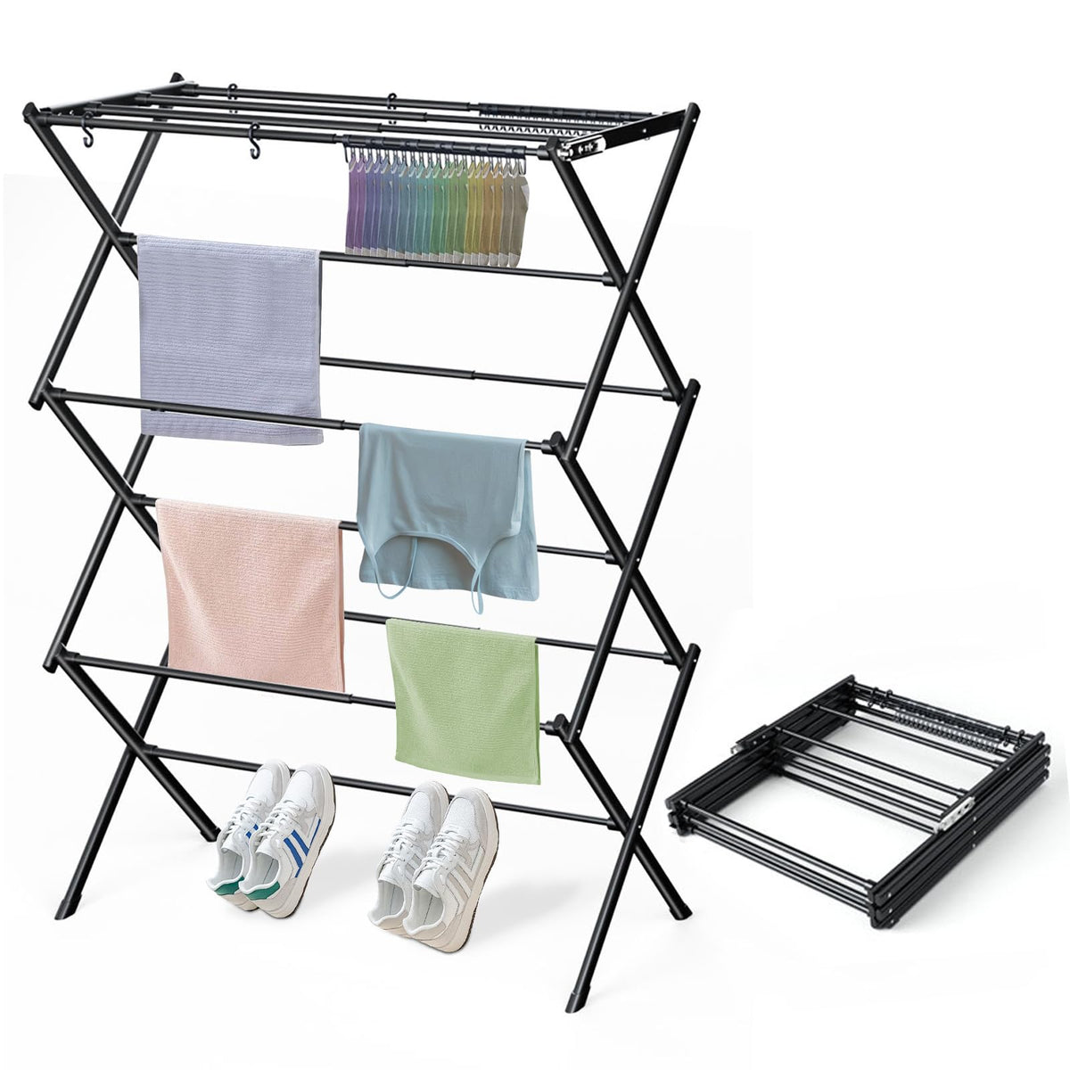 KeingGcopr drying rack folded compactly for storage