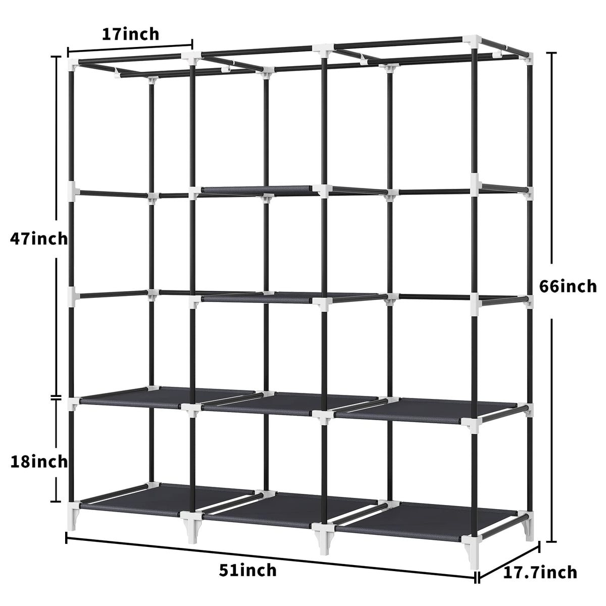 KEKIWE dustproof and waterproof cover protecting clothes inside the closet.