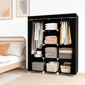KEKIWE portable closet hanging rods show easy garment hanging and quick access.