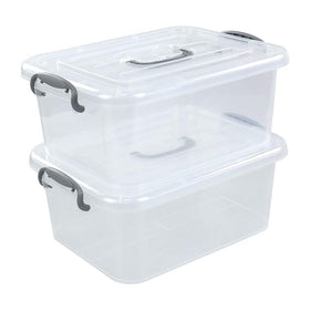 Kekow clear storage latch box 2-pack base view for quick content check