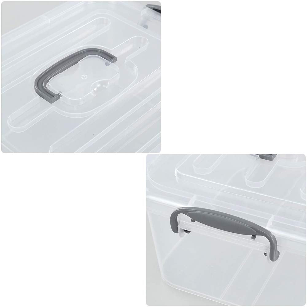 Kekow clear storage latch box outside dimensions aid shelf fitting