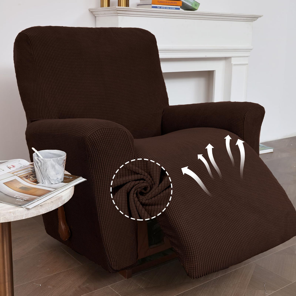 KEKUOU recliner cover with elastic bottom offers secure fit on most recliners