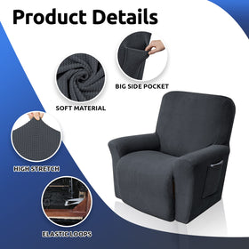 KEKUOU recliner cover fits 24–37 inch recliners for versatile use.