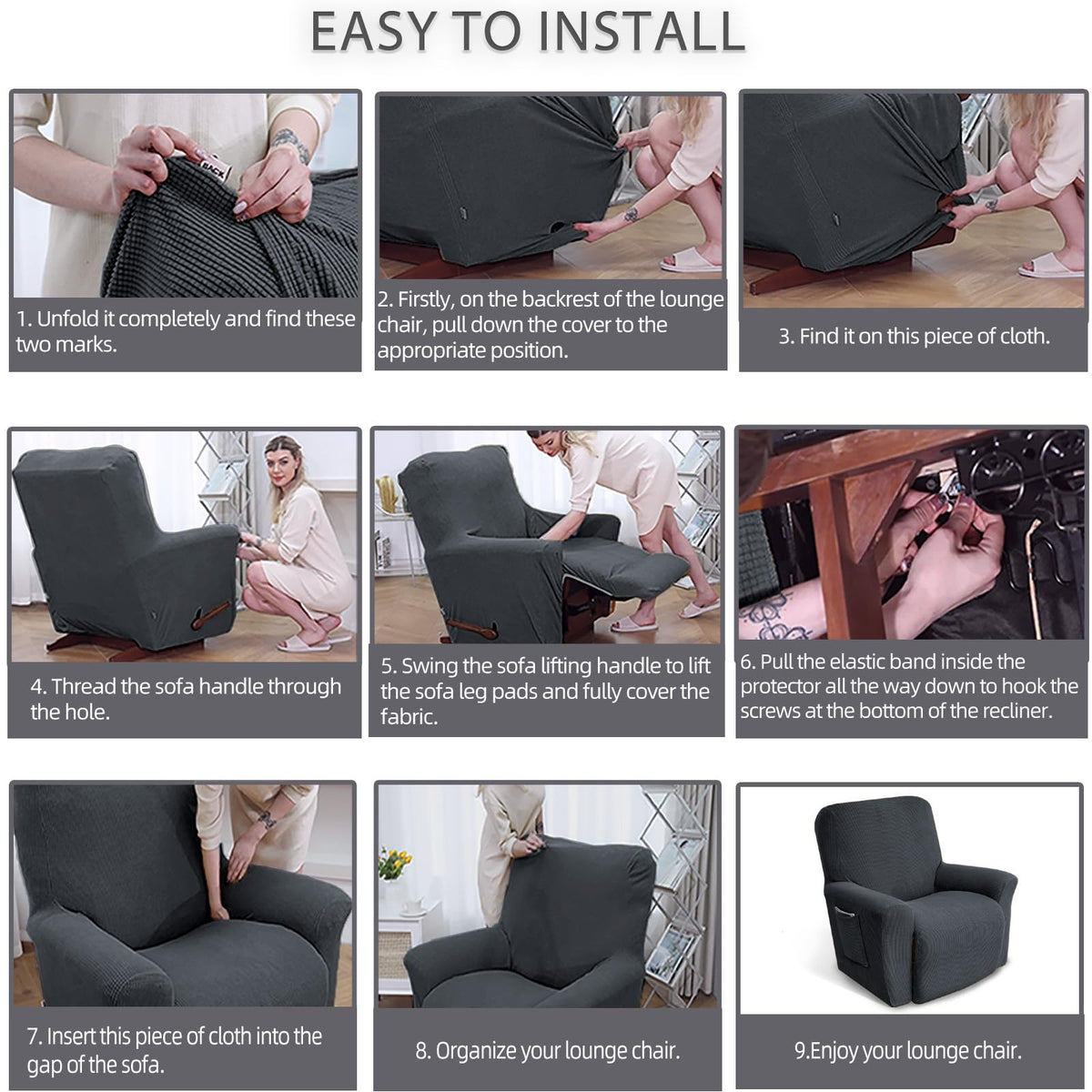 KEKUOU recliner cover is machine washable for convenient cleanup.