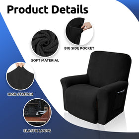KEKUOU recliner cover in black one-piece design matching decor