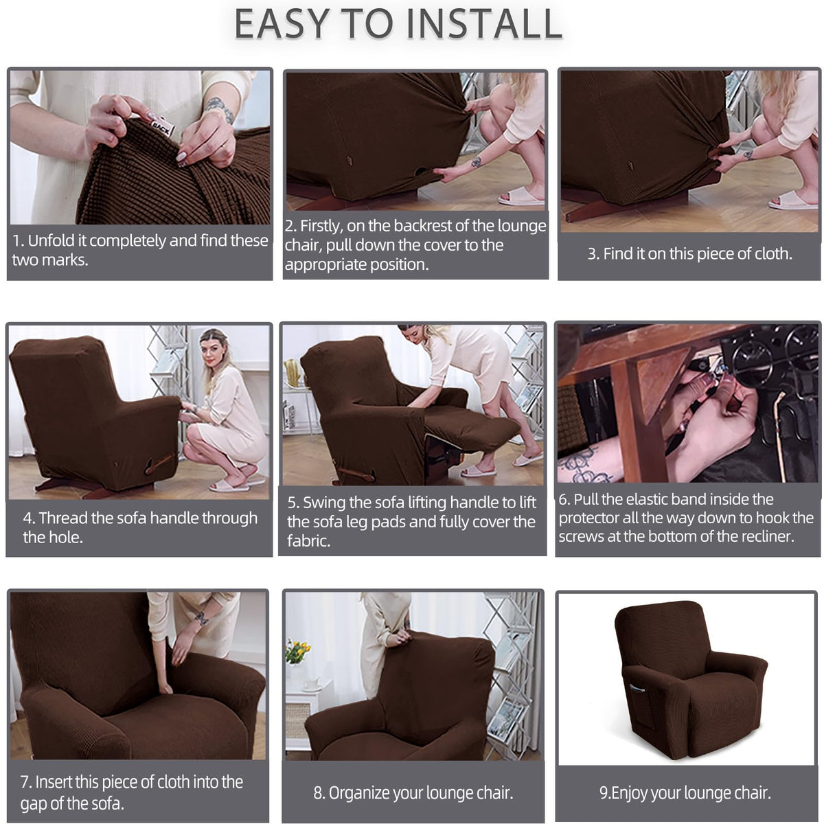 KEKUOU recliner cover fits recliners 24–37 inches