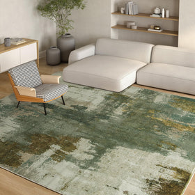 Kelarea 8x10 green modern abstract rug for living rooms with soft underfoot