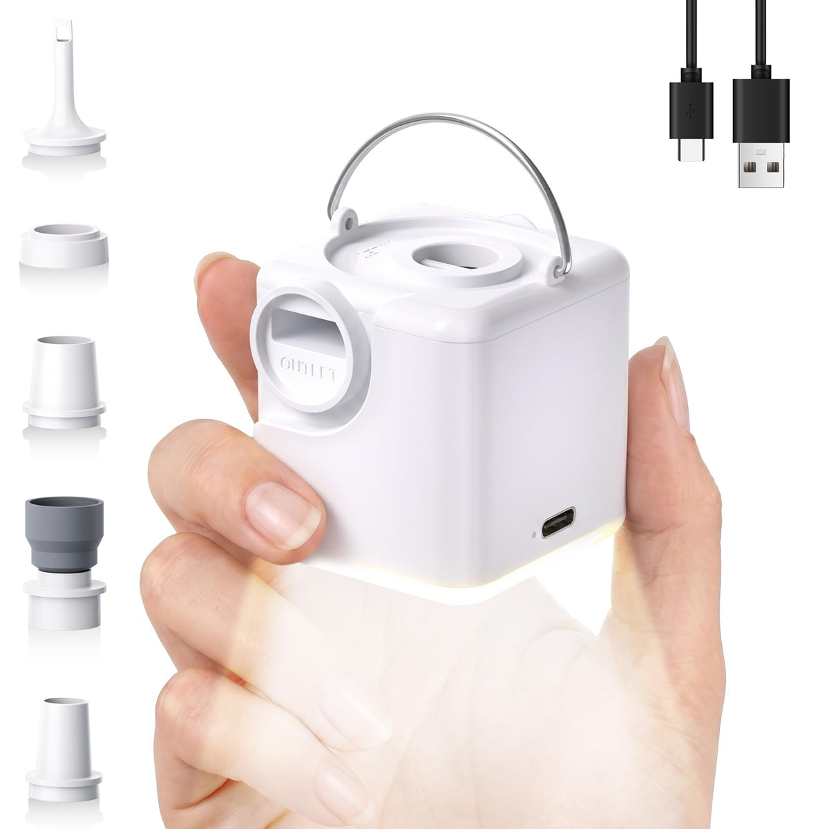 Kelirao portable mini air pump pocket size inflating a pool float quickly