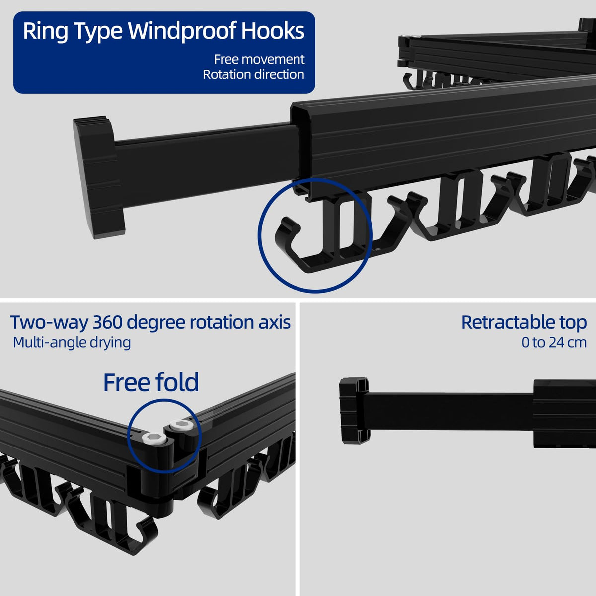 Kelisiting heavy-duty rack supports up to 220 lbs for towels and garments.