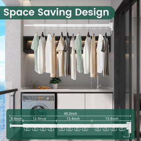 Kelisiting tri-fold drying rack extended for expansive clothing air-drying