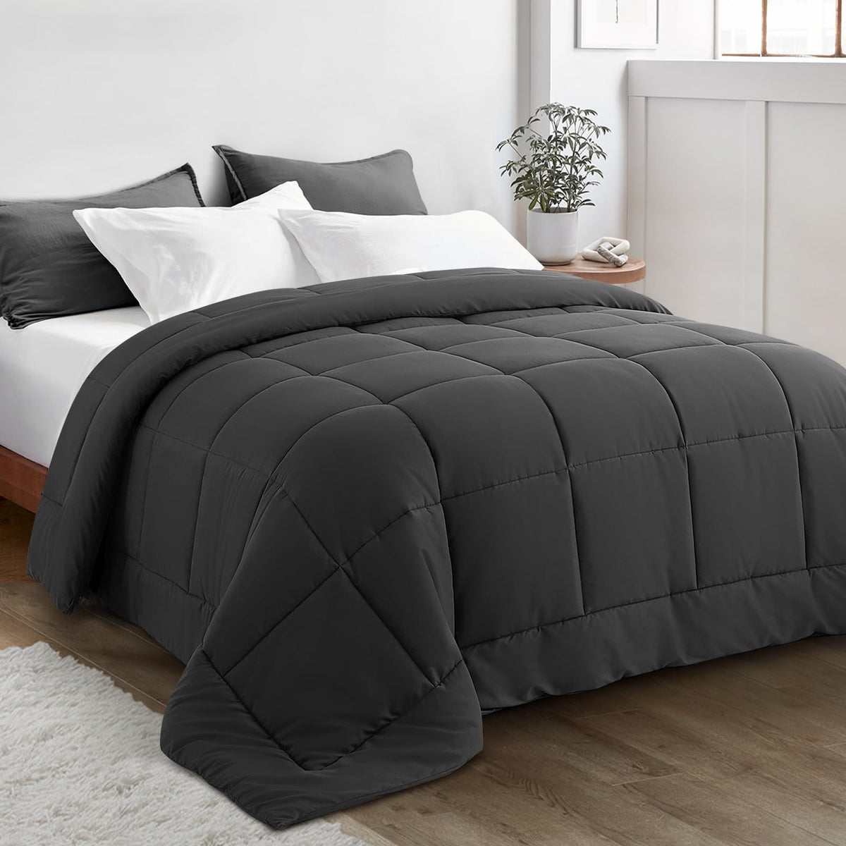 KELTARO oversized king plus comforter draped over bed for a polished, hotel-like look