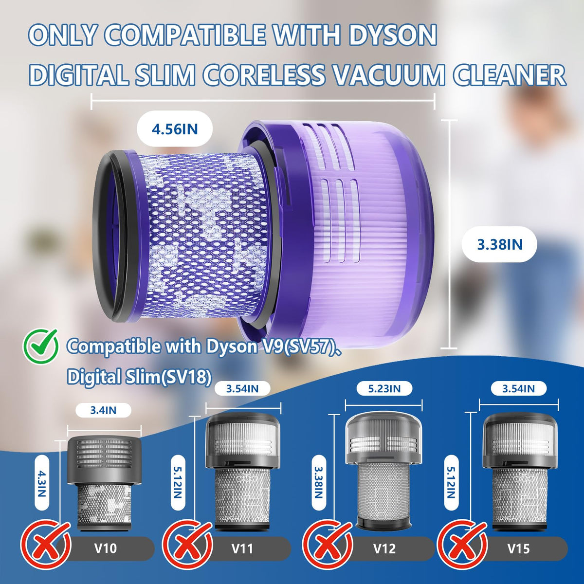 Keluke Digital Slim filter 3-pack for extended vacuum performance.