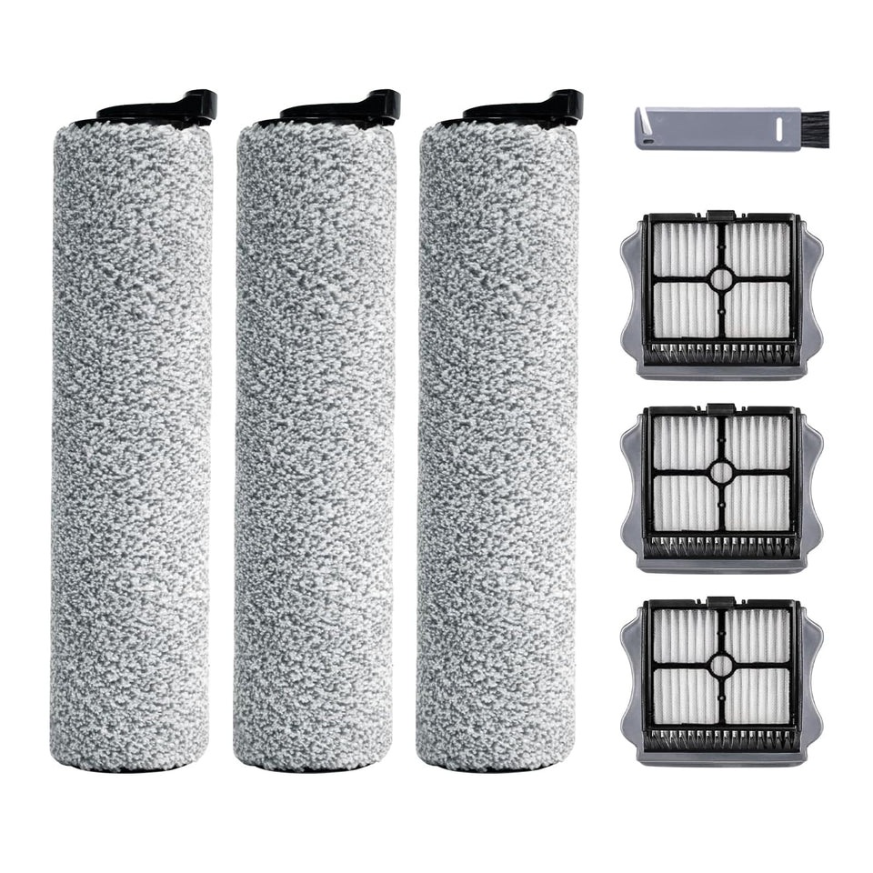 Keluke roller brush close-up with microfiber bristles for gentle, effective floor cleaning.