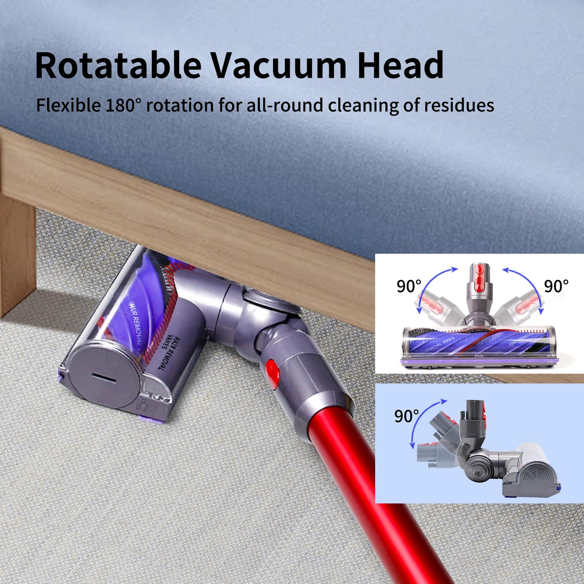 Keluke anti-tangle replacement head maintains efficient cleaning under everyday use.