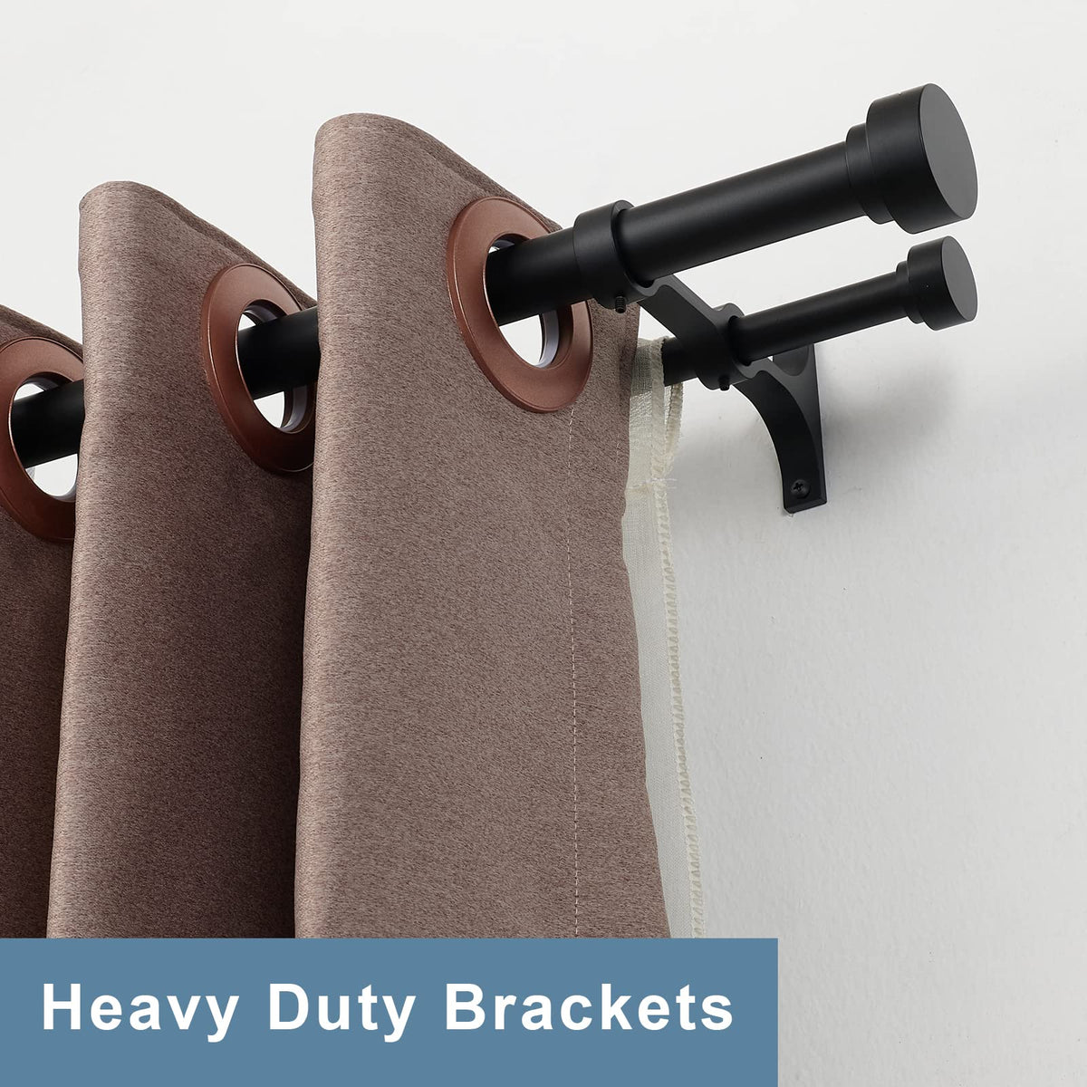 Close-up of Kemmie brackets and finials highlighting durable aluminum components