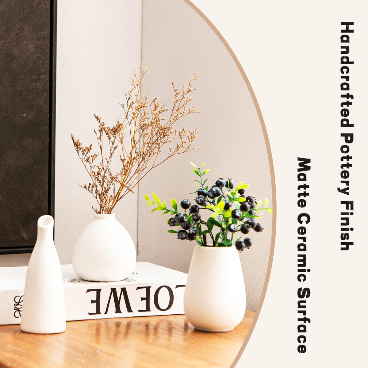 Kendiis durable ceramic vases with smooth bases safe on wood surfaces.