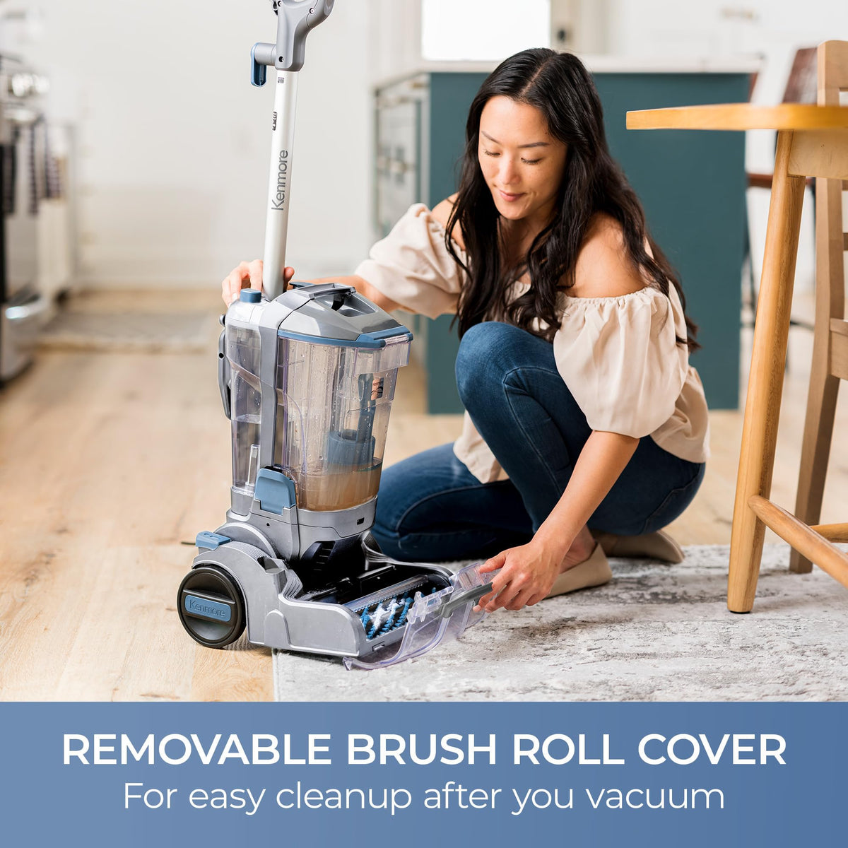 Kenmore KW4010 removable brushroll cover enabling easy maintenance access