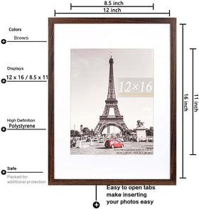 Kennethan 12x16 frame with mat holds 8.5x11 photos neatly
