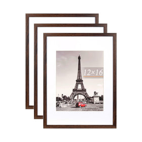 Kennethan 12x16 rustic brown frame set of three for wall displays