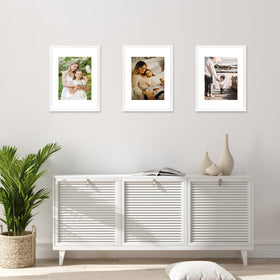 kennethan three-pack white frames display set for organized memories and cohesive décor.