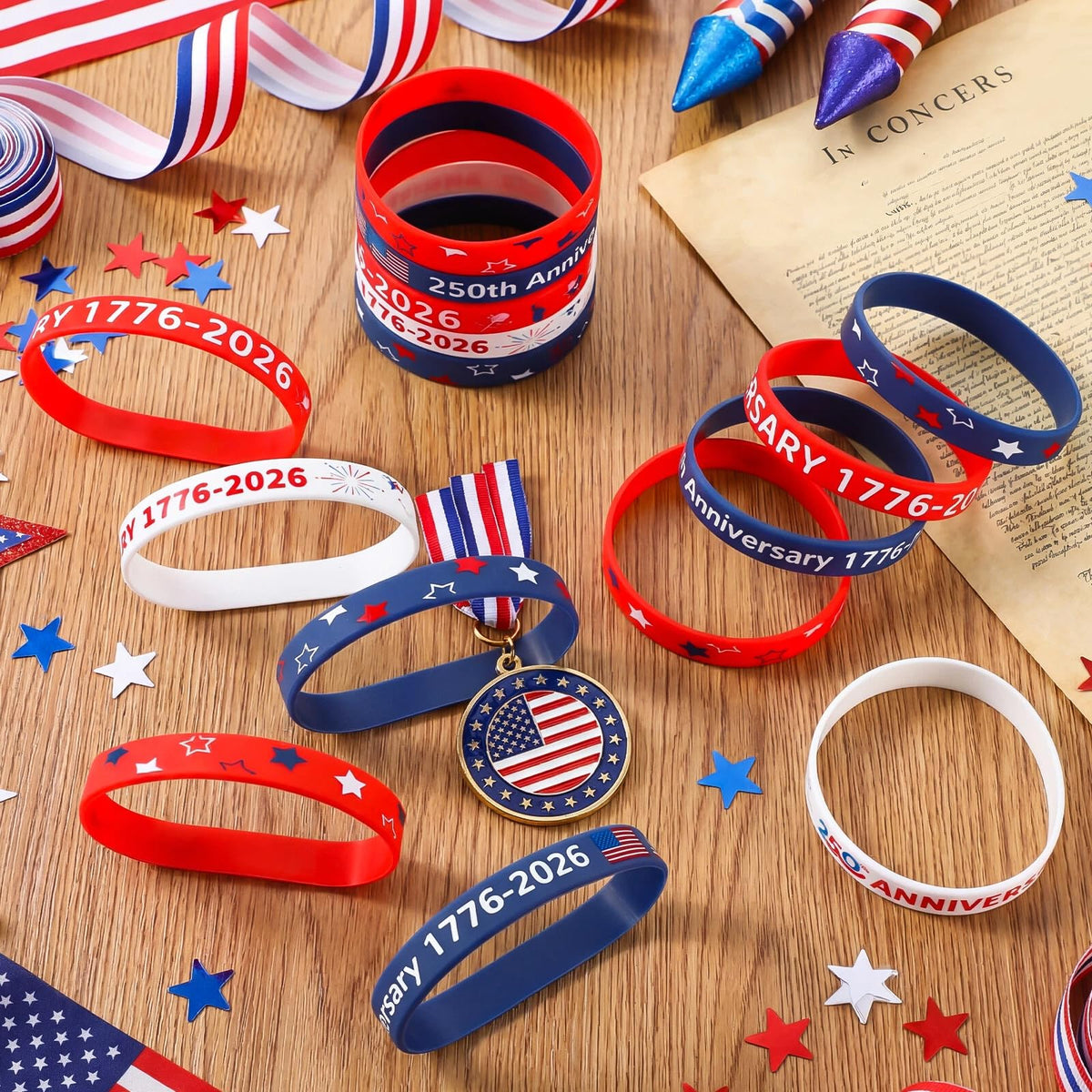 Kenning silicone bracelets bulk pack of 100 pieces, great for large events.