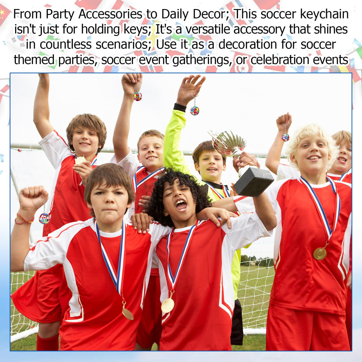 Kenning backpack-friendly soccer-theme accessory for fans, players, and coaches.