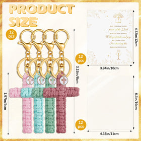 Kenning cross keychain blue crochet, perfect first communion keepsake